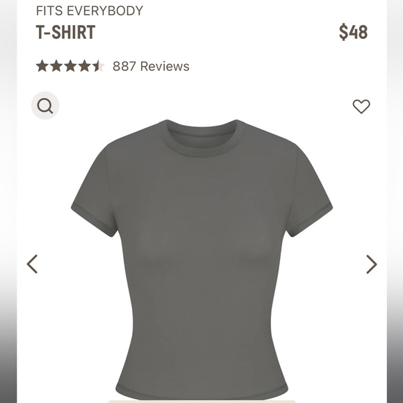 NEW Skims Gunmetal Fits Everybody T-shirt NWT - Picture 3 of 3